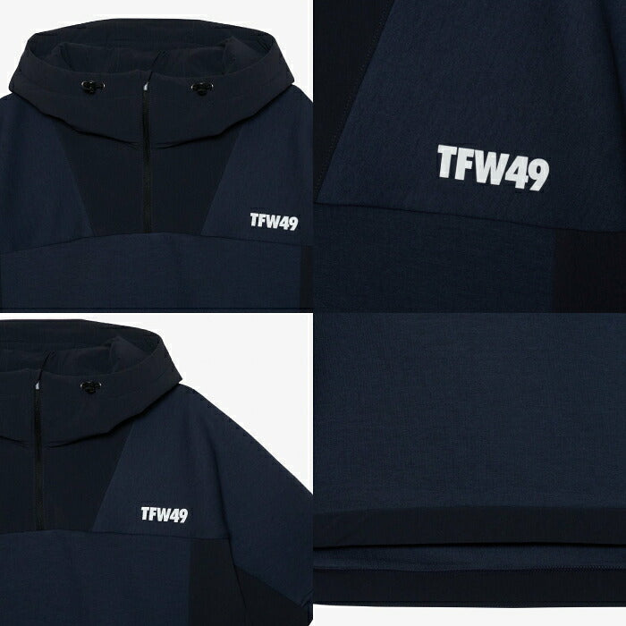 TFW49 ティーエフダブリュー ゴルフウェア メンズ CARDBOARD MATERIAL SHORT SLEEVE HOODIE 半袖ハーフジップパーカー カーボード素材 リラックス感のあるシルエット t102520031