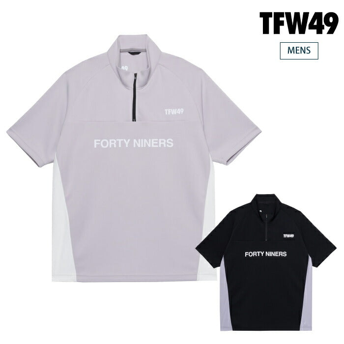 TFW49 ティーエフダブリュー ゴルフウェア メンズ HALF ZIP S/S MOCK NECK 半袖ハーフジップモックネックシャツ 接触冷感 UVカット スマートシルエット t102610007