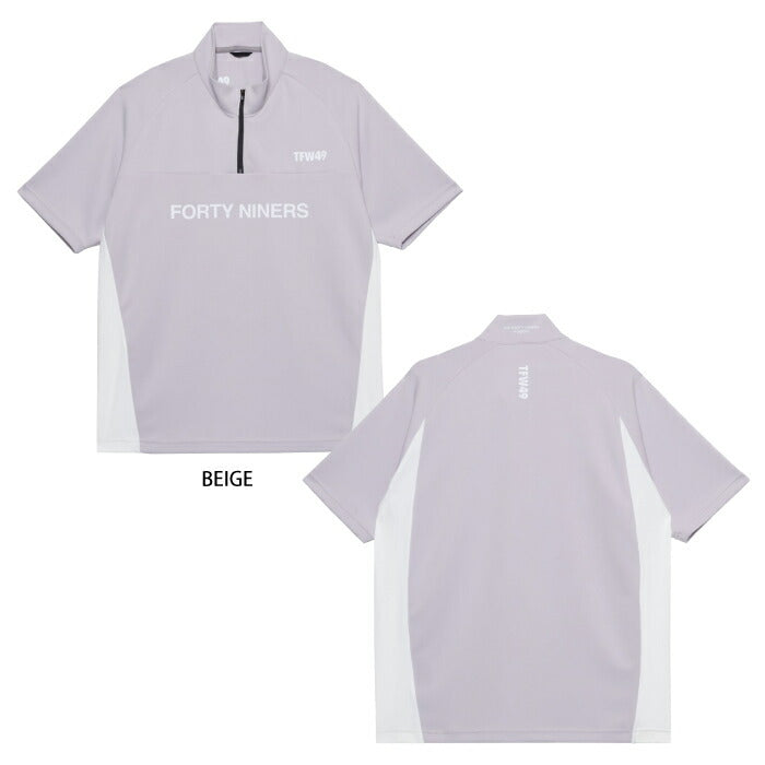 TFW49 ティーエフダブリュー ゴルフウェア メンズ HALF ZIP S/S MOCK NECK 半袖ハーフジップモックネックシャツ 接触冷感 UVカット スマートシルエット t102610007