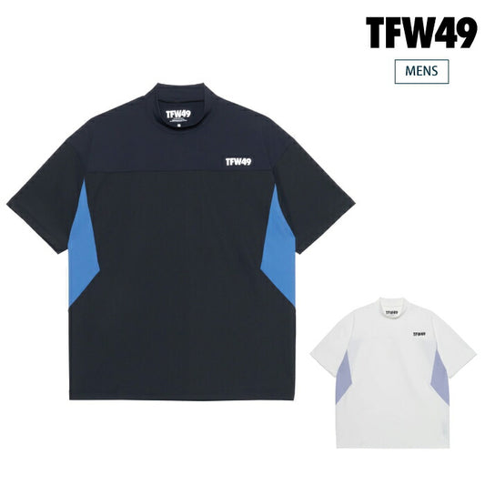TFW49 ティーエフダブリュー ゴルフウェア メンズ WIDE SHORT SLEEVE MOCKNECK 半袖モックネックシャツ ストレッチ ドライで快適な肌触り 吸水速乾 透け防止 UVカット t102610011