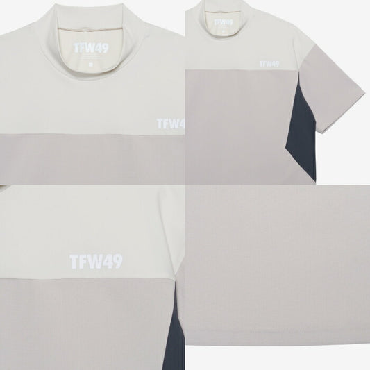 TFW49 ティーエフダブリュー ゴルフウェア メンズ WIDE SHORT SLEEVE MOCKNECK 半袖モックネックシャツ ストレッチ ドライで快適な肌触り 吸水速乾 透け防止 UVカット t102610011