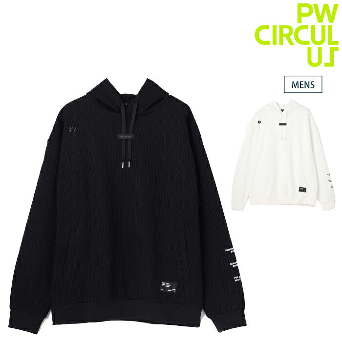 PW CIRCULUS ピーダブリュサーキュラス ゴルフウェア メンズ MEN ドライワッフルフーディ プルオーバー UVカット 吸水速乾 ストレッチ機能付 topnlw0301