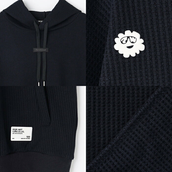 PW CIRCULUS ピーダブリュサーキュラス ゴルフウェア メンズ MEN ドライワッフルフーディ プルオーバー UVカット 吸水速乾 ストレッチ機能付 topnlw0301