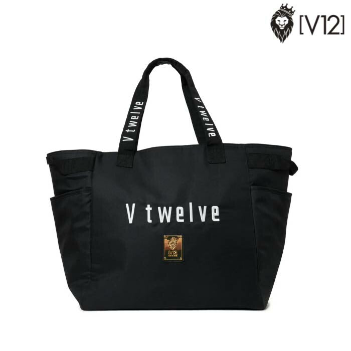 正規店仕入れの V12ヴィトゥエルヴ パーカー 黒×白 バックロゴ 裏起毛 ゴルフ メンズウェア