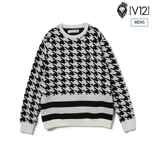 V12 ヴィトゥエルブ ゴルフウェア メンズ TOOTH KNIT ニット 防風裏地 V122421-KN03