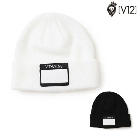 V12 ヴィトゥエルブ ゴルフウェア メンズ レディース HELLO KNIT CAP ニットキャップ フロントネームタグ V122520-CP04