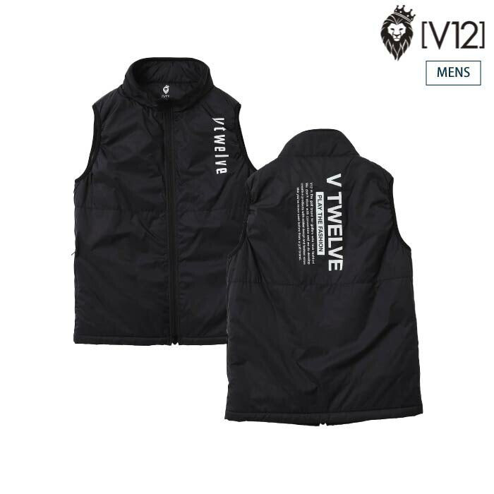 V12 ヴィトゥエルブ ゴルフウェア メンズ FLUFFY VEST 中綿ベスト 軽量 撥水 防風 保温 V122520-JK07