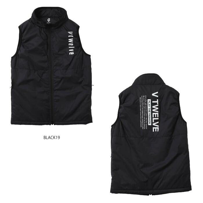 V12 ヴィトゥエルブ ゴルフウェア メンズ FLUFFY VEST 中綿ベスト 軽量 撥水 防風 保温 V122520-JK07