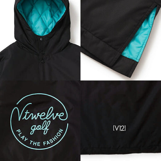 V12 ヴィトゥエルブ ゴルフウェア メンズ レディース PRO BENCH COAT ベンチコート ロング丈 フード付 防寒対策 撥水 防風 保温 V122520-JK14