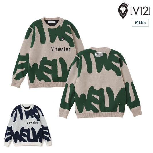V12 ヴィトゥエルブ ゴルフウェア メンズ GRFT KNIT メンズ ニット 防風裏地 ストレッチ V122520-KN05
