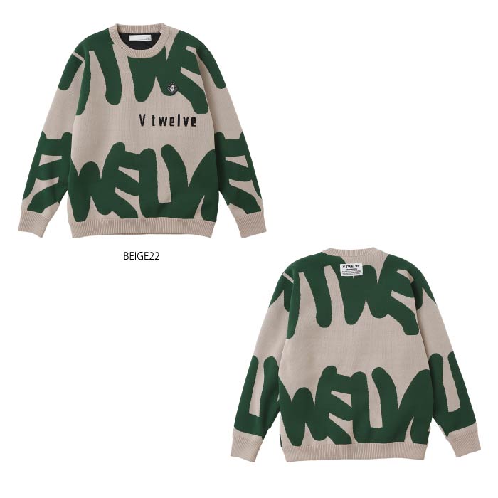 V12 ヴィトゥエルブ ゴルフウェア メンズ GRFT KNIT メンズ ニット 防風裏地 ストレッチ V122520-KN05