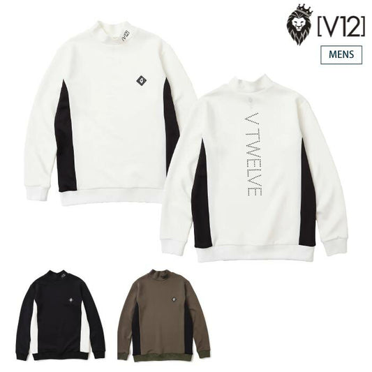 V12 ヴィトゥエルブ ゴルフウェア メンズ DOT RIB L/S MOCK モックネック 長袖シャツ ストレッチ V122520-MK03