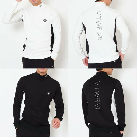 V12 ヴィトゥエルブ ゴルフウェア メンズ DOT RIB L/S MOCK モックネック 長袖シャツ ストレッチ V122520-MK03