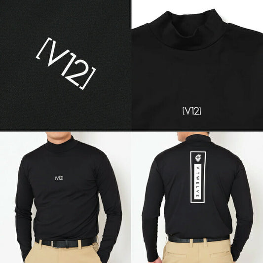 V12 ヴィトゥエルブ ゴルフウェア メンズ BACK BOT L/S MOCK ストレッチ 保温 V122520-MK04