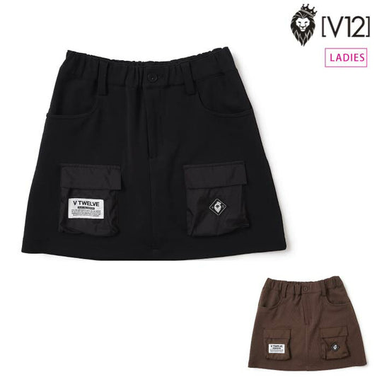 V12 ヴィトゥエルブ ゴルフウェア レディース スカート DOUBLE SKIRT ストレッチ V122520-SK03