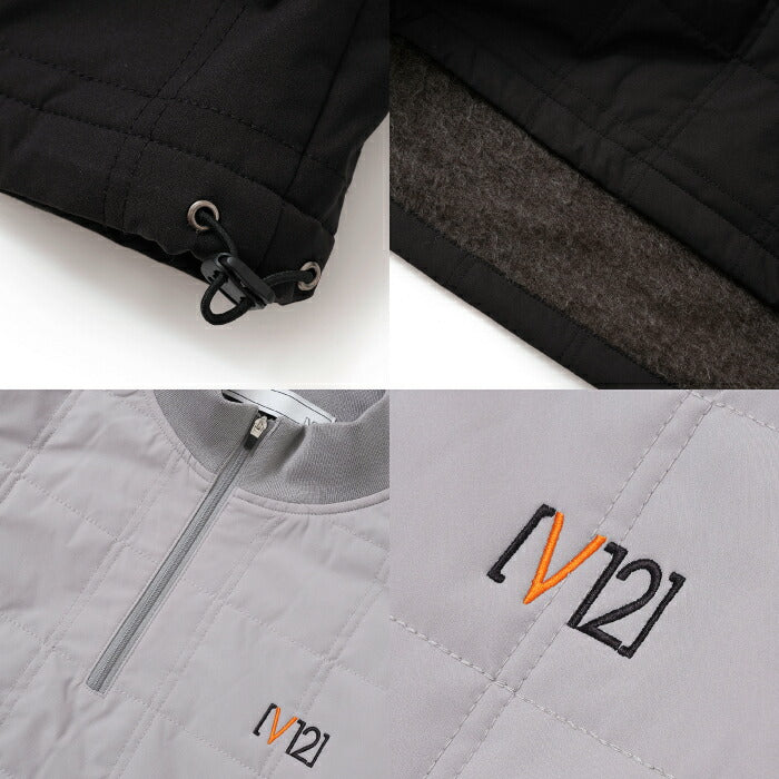 V12 ヴィトゥエルブ ゴルフウェア メンズ レディース ZF HZ JKT ZEROFITコラボ ジャケット ハーフジップブルゾン 防寒 撥水 防風 ストレッチ 保温 セットアップ対応 V122521-JK15