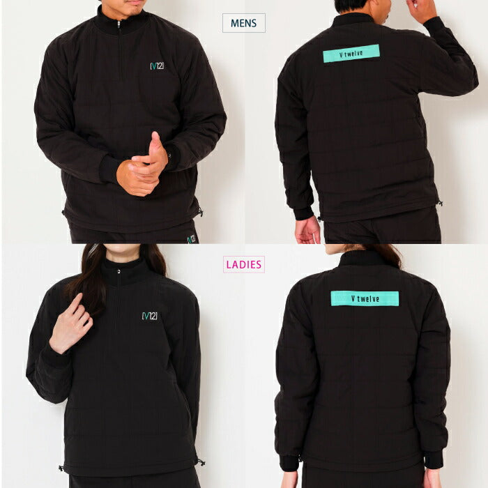 V12 ヴィトゥエルブ ゴルフウェア メンズ レディース ZF HZ JKT ZEROFITコラボ ジャケット ハーフジップブルゾン 防寒 撥水 防風 ストレッチ 保温 セットアップ対応 V122521-JK15