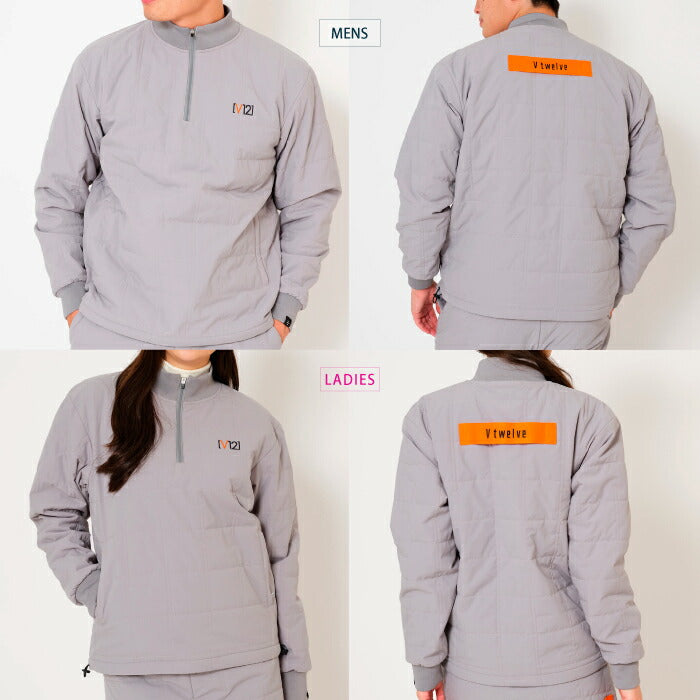 V12 ヴィトゥエルブ ゴルフウェア メンズ レディース ZF HZ JKT ZEROFITコラボ ジャケット ハーフジップブルゾン 防寒 撥水 防風 ストレッチ 保温 セットアップ対応 V122521-JK15