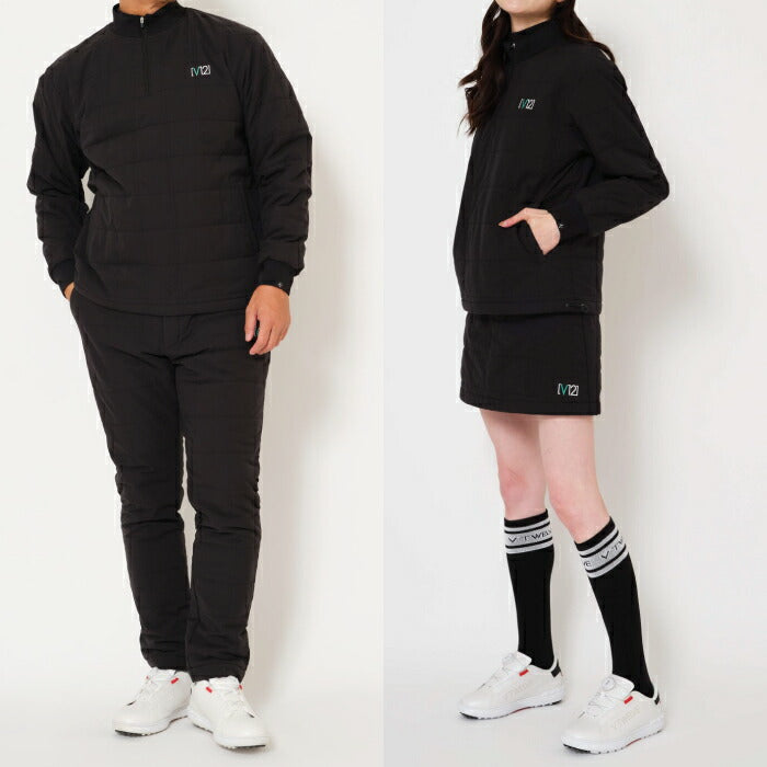 V12 ヴィトゥエルブ ゴルフウェア メンズ レディース ZF HZ JKT ZEROFITコラボ ジャケット ハーフジップブルゾン 防寒 撥水 防風 ストレッチ 保温 セットアップ対応 V122521-JK15