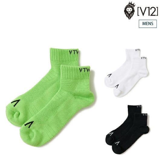 V12 ヴィトゥエルブ ゴルフウェア メンズ DOUBLE LOGO SOCKS 靴下 シンプル パイル地 万能アイテム V122610-AC06