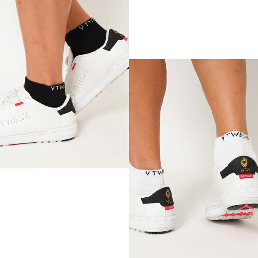 V12 ヴィトゥエルブ ゴルフウェア メンズ DOUBLE LOGO SOCKS 靴下 シンプル パイル地 万能アイテム V122610-AC06