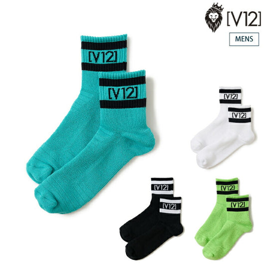 V12 ヴィトゥエルブ ゴルフウェア メンズ VT LINE MID SOCKS 靴下 ミドル丈 パイル地 万能アイテム V122610-AC08