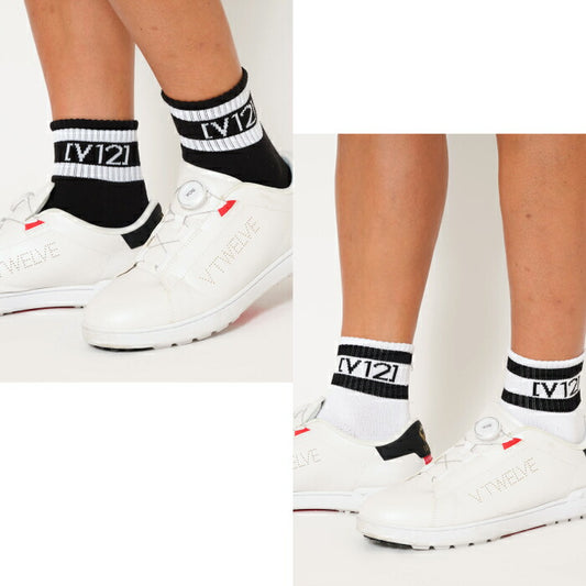 V12 ヴィトゥエルブ ゴルフウェア メンズ VT LINE MID SOCKS 靴下 ミドル丈 パイル地 万能アイテム V122610-AC08