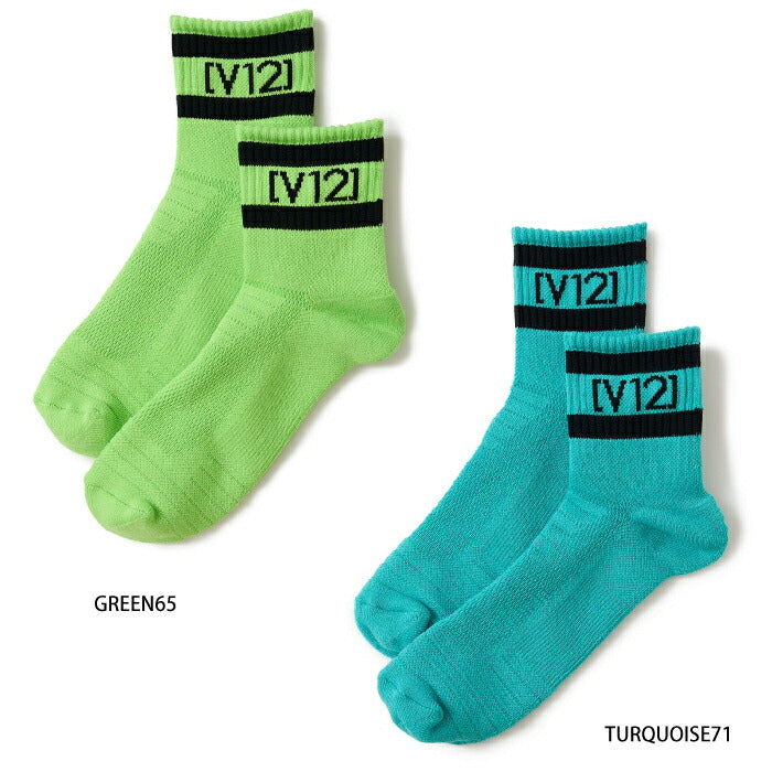 V12 ヴィトゥエルブ ゴルフウェア メンズ VT LINE MID SOCKS 靴下 ミドル丈 パイル地 万能アイテム V122610-AC08