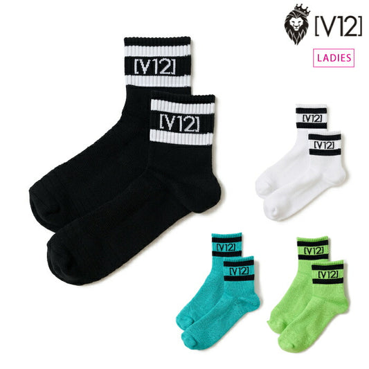 V12 ヴィトゥエルブ ゴルフウェア レディース VT LINE MID SOCKS ミドルソックス 靴下 パイル地 万能アイテム V122610-AC09