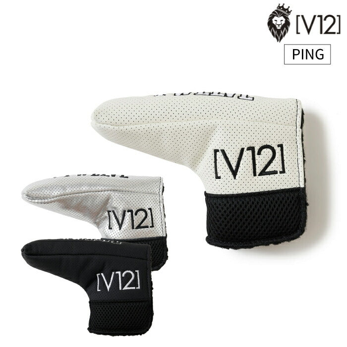 V12 ヴィトゥエルブ ゴルフ メンズ レディース PERFORATE PUTTER PING ピンタイプパターカバー 肉厚素材 メッシュ切り替え v122610-ac18