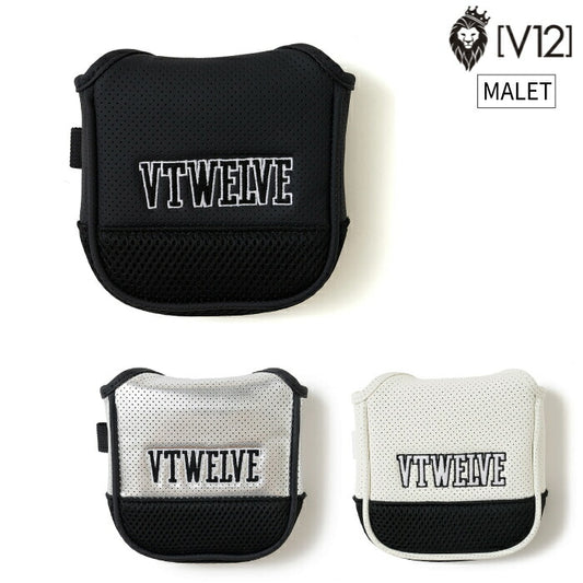 V12 ヴィトゥエルブ ゴルフ メンズ レディース PERFORATE PUTTER MALET マレットタイプパターカバー 肉厚素材 メッシュ切り替え V122610-AC19