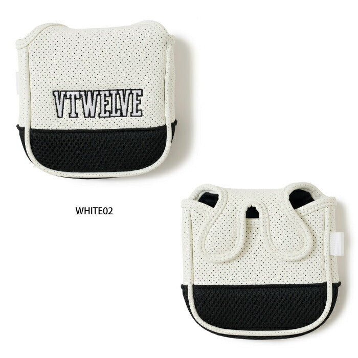 V12 ヴィトゥエルブ ゴルフ メンズ レディース PERFORATE PUTTER MALET マレットタイプパターカバー 肉厚素材 メッシュ切り替え V122610-AC19