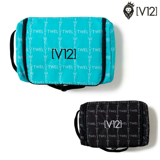 V12 ヴィトゥエルブ ゴルフ メンズ レディース TYPO GRID SHOES CASE ボックス型シューズケース 広い間口 持ち運び便利 V122610-BG07