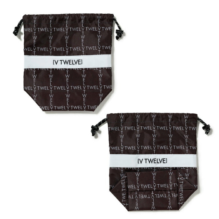 V12 ヴィトゥエルブ ゴルフ メンズ レディース TYPO GRID POUCH 巾着型ポーチ カートバッグ 小物収納 V122610-BG08