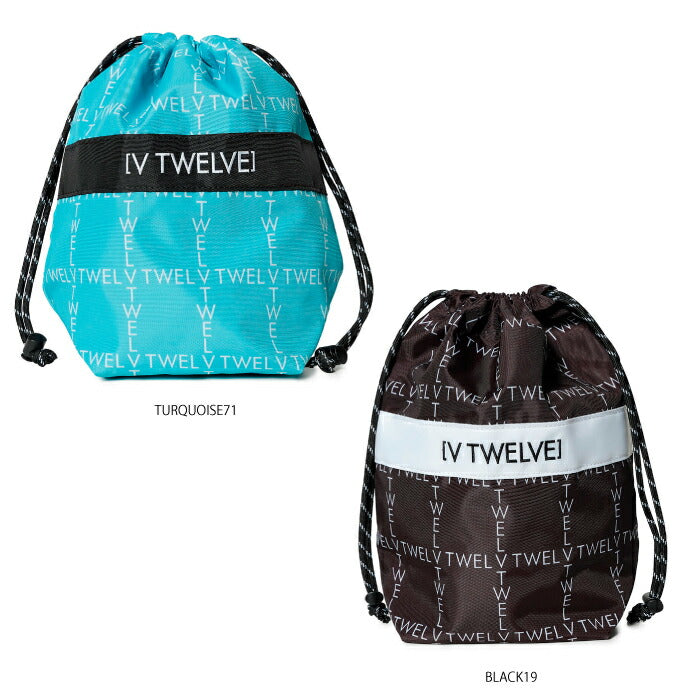 V12 ヴィトゥエルブ ゴルフ メンズ レディース TYPO GRID POUCH 巾着型ポーチ カートバッグ 小物収納 V122610-BG08