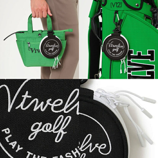 V12 ヴィトゥエルブ ゴルフ メンズ レディース ML POUCH 丸型デザイン 小物用ポーチ カラビナ付 v122610-bg10