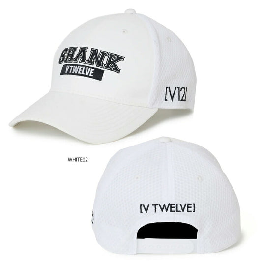 V12 ヴィトゥエルブ ゴルフウェア メンズ レディース SHANK B CAP ゴルフフレーズキャップ メッシュ仕様 帽子 スタイリッシュ 蒸れ軽減 v122610-cp09