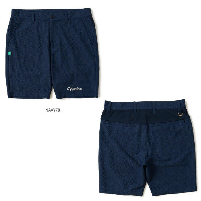 V12 ヴィトゥエルブ ゴルフウェア メンズ ショートパンツ AIRY AWA SHORTS ワッフル調 通気性 ストレッチ 吸水速乾 セットアップ対応 v122610-hp01