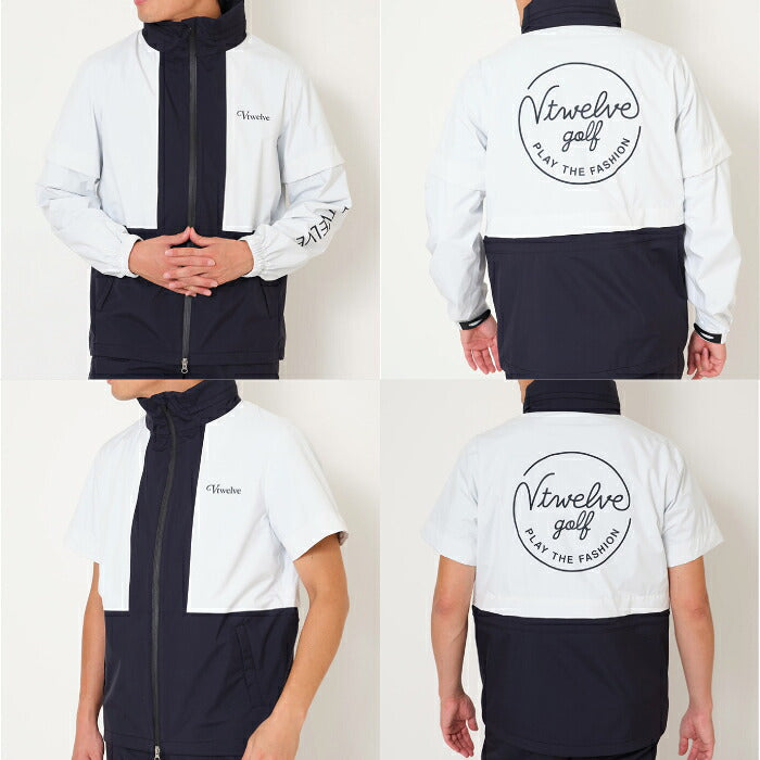 V12 ヴィトゥエルブ ゴルフウェア メンズ BOLD RAIN JKT レインジャケット 防水 ストレッチ セットアップ対応 V122610-JK03