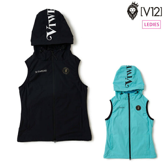 V12 ヴィトゥエルブ ゴルフウェア レディース MULTI LOGO VEST ナイロンベスト 撥水 防風 V122610-JK04