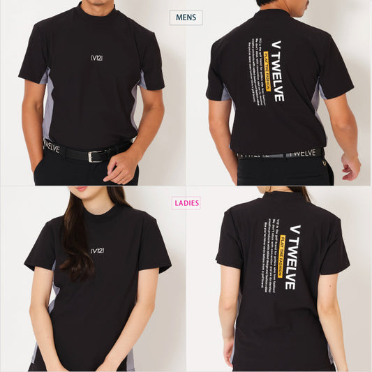 V12 ヴィトゥエルブ ゴルフウェア メンズ レディース モックネック 半袖 Tシャツ UVカット ストレッチ 吸水速乾 V122610-MK06