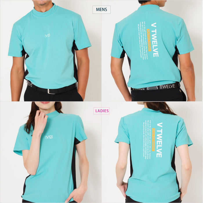 V12 ヴィトゥエルブ ゴルフウェア メンズ レディース モックネック 半袖 Tシャツ UVカット ストレッチ 吸水速乾 V122610-MK06