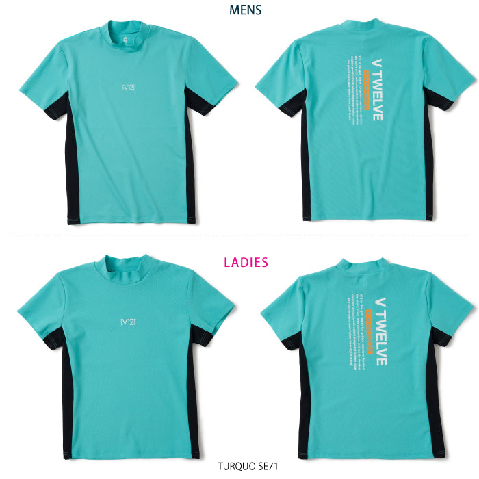 V12 ヴィトゥエルブ ゴルフウェア メンズ レディース モックネック 半袖 Tシャツ UVカット ストレッチ 吸水速乾 V122610-MK06