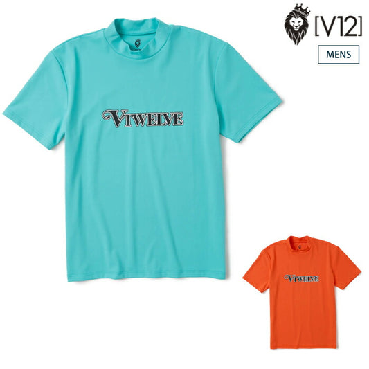 V12 ヴィトゥエルブ ゴルフウェア メンズ DOUBLE LOGO MOCK モックネック 半袖シャツ ストレッチ 吸水速乾 v122610-mk08