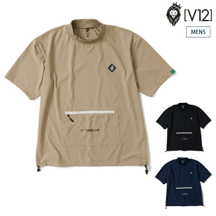 V12 ヴィトゥエルブ ゴルフウェア メンズ OZ MOCK モックネック 半袖シャツ セットアップ ポケット ストレッチ性 吸水速乾性 快適 v122610-mk12