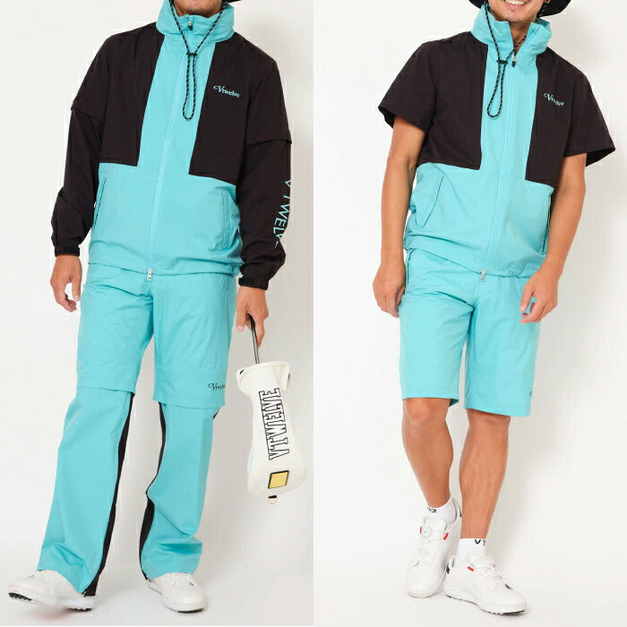 V12 ヴィトゥエルブ ゴルフウェア メンズ BOLD RAIN PANTS レインパンツ 防水 ストレッチ セットアップ対応 v122610-pn04