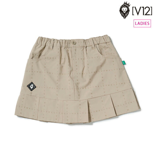 V12 ヴィトゥエルブ ゴルフウェア レディース TYPO GRID SKIRT スカート 軽量ストレッチ スカート セットアップ対応 v122610-sk02
