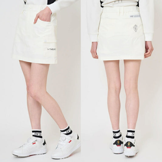 V12 ヴィトゥエルブ ゴルフウェア レディース SNAP SKIRT ストレッチ ベーシックデザイン V122610-SK05
