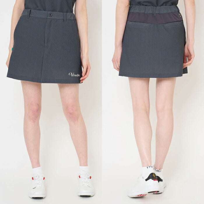 V12 ヴィトゥエルブ ゴルフウェア レディース AIRY AWA SKIRT スカート ワッフル調 通気性 ストレッチ 吸水速乾 セットアップ対応 v122610-sk08