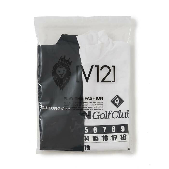 V12 ヴィトゥエルブ ゴルフウェア メンズ POLO&MOCK SET PACK LEON GC set A 半袖モックネック ポロシャツ 2枚セット LEONコラボレーションアイテム ストレッチ性 吸水速乾性 UVカット v122611-pl17